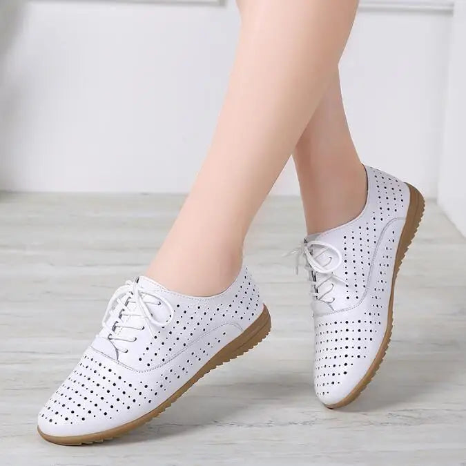 Mocassin femme blanc respirant - Barrie Shop