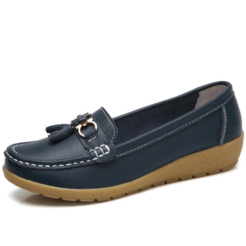 Mocassin femme élégante bout rond doublure en daim - Barrie Shop