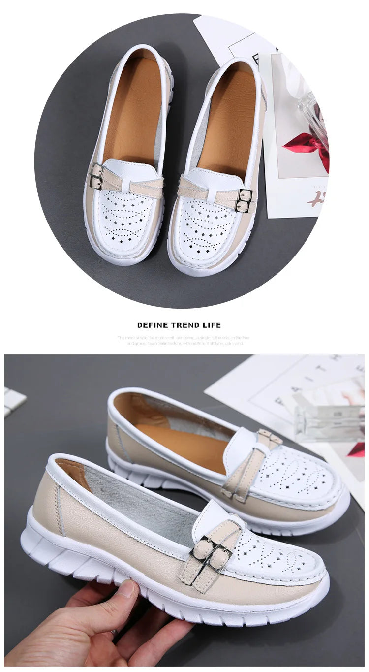 Mocassin Contrasté Élégance femme - Barrie Shop