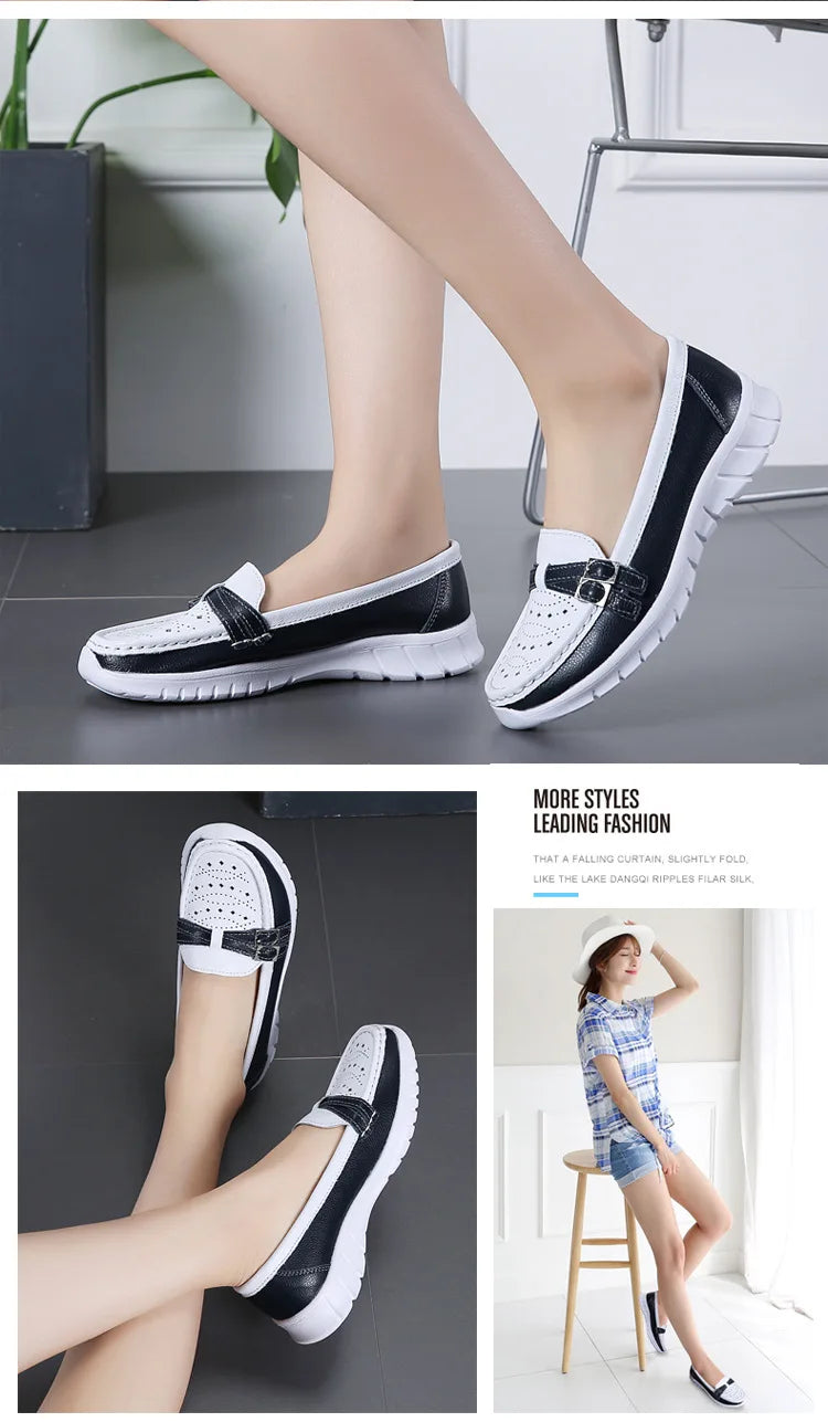 Mocassin Contrasté Élégance femme - Barrie Shop