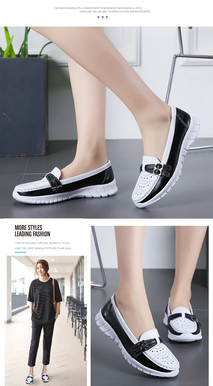Mocassin Contrasté Élégance femme - Barrie Shop