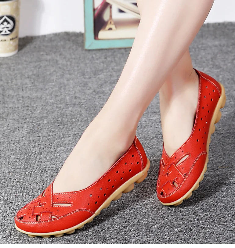 Mocassin femme Kuidfar rouge