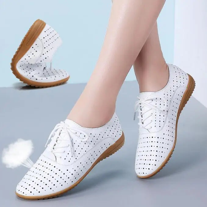 Mocassin femme blanc respirant Blanc