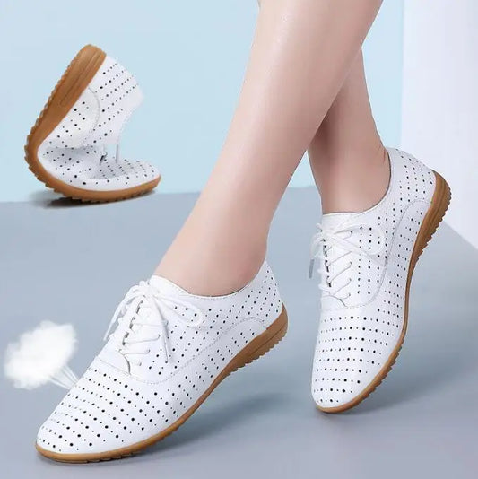 Mocassin femme blanc respirant Blanc