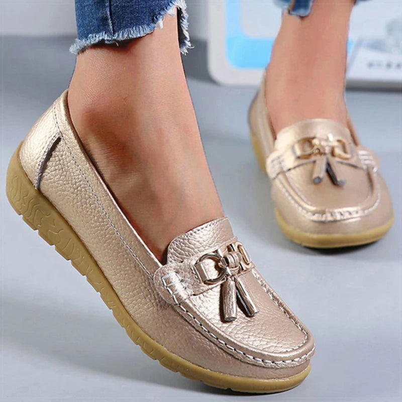 Mocassin femme élégante bout rond doublure en daim Dore