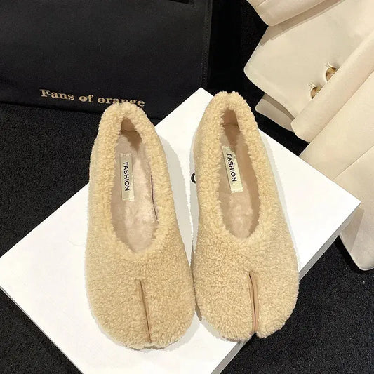 Mocassin fourré femme