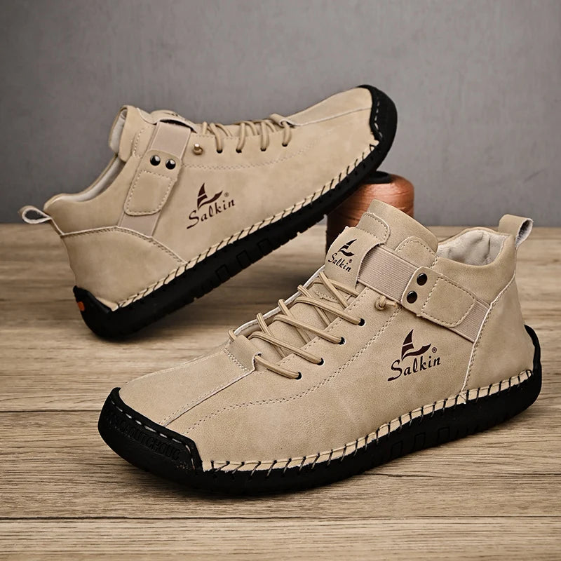 Mocassin homme en cuir bottine d’hiver Beige