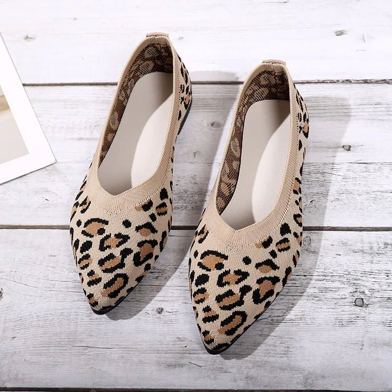 Mocassin leopard femme Abricot