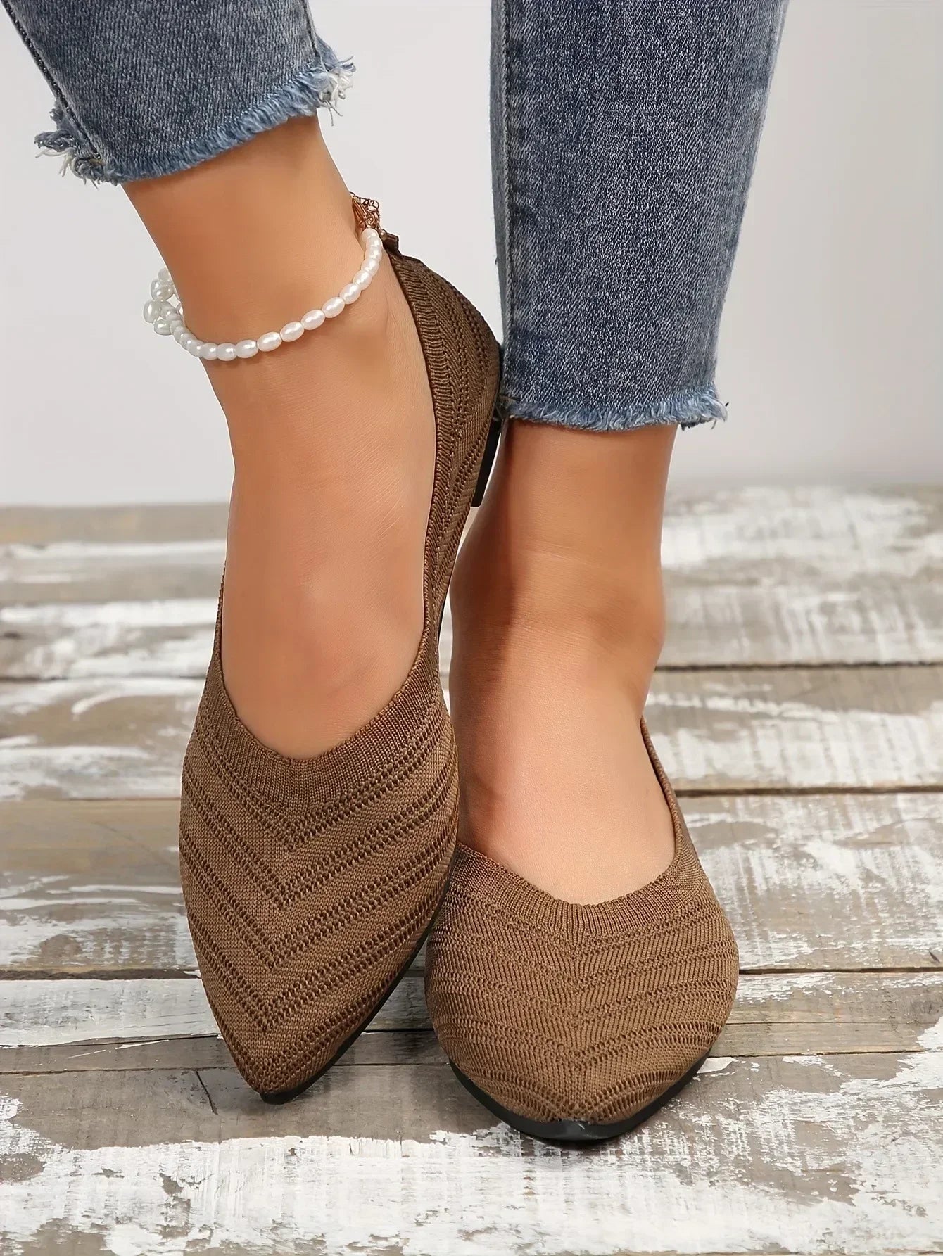 Mocassin vernis femme chic tissé et  bout pointu - Barrie Shop