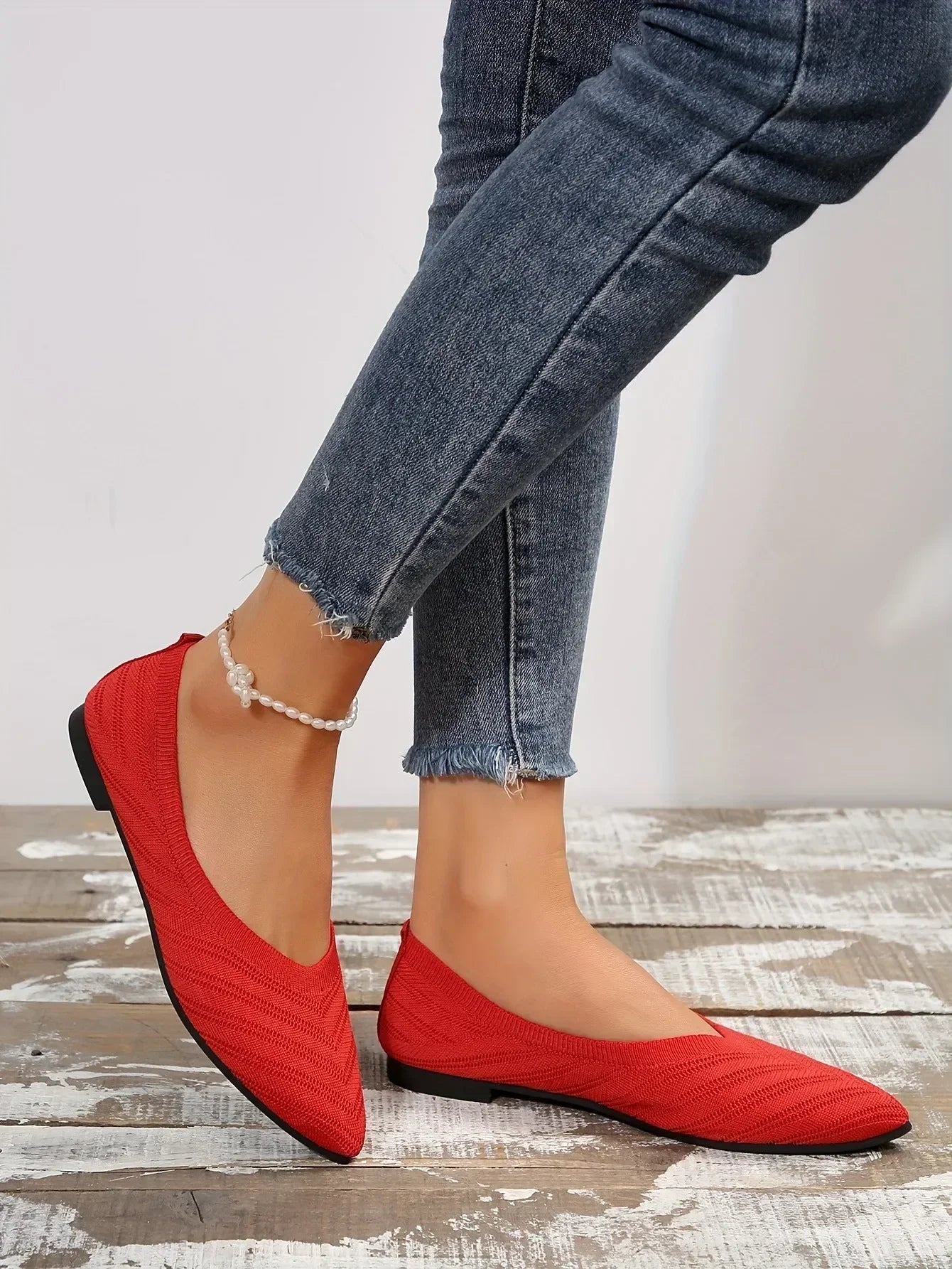 Mocassin vernis femme chic tissé et  bout pointu - Barrie Shop