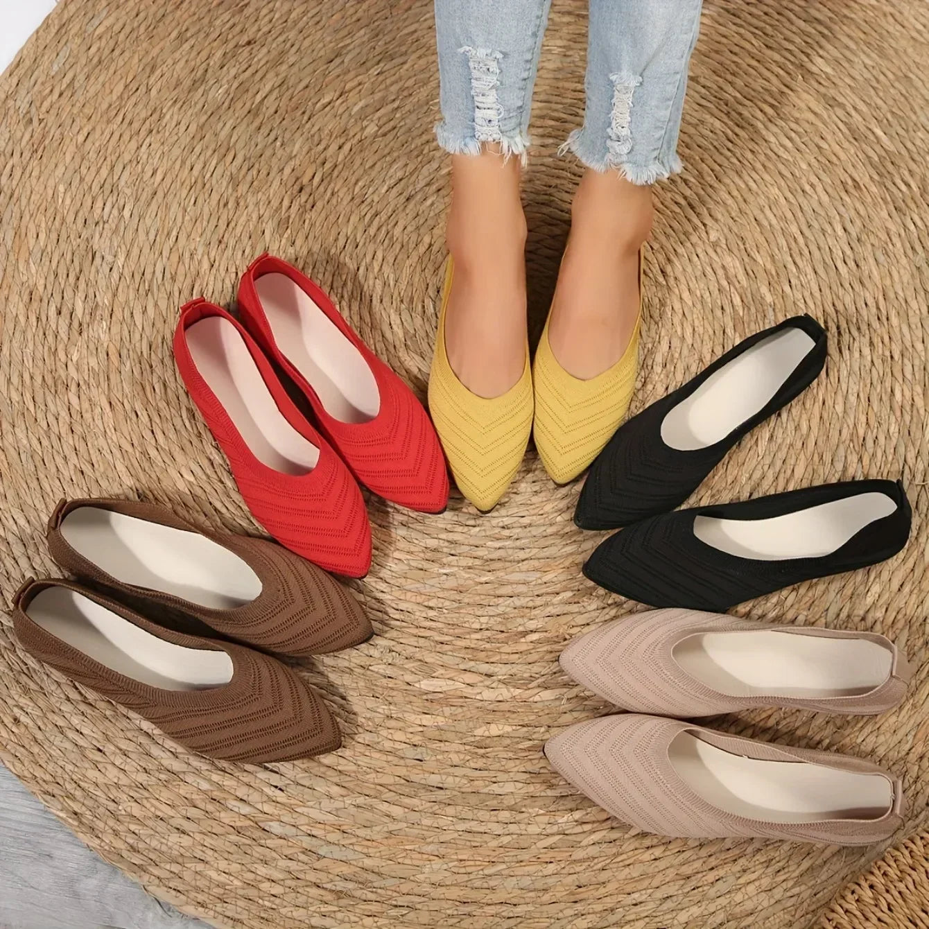 Mocassin vernis femme chic tissé et  bout pointu - Barrie Shop