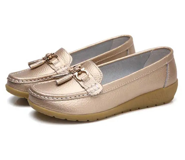 Mocassin femme élégante bout rond doublure en daim - Barrie Shop