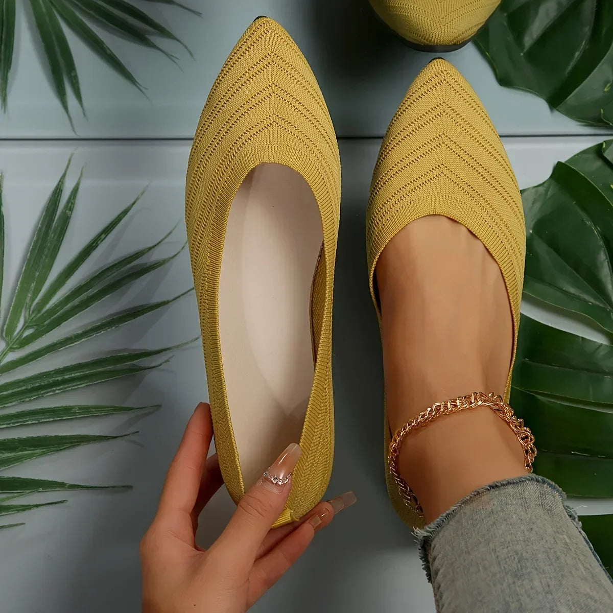 Mocassin vernis femme chic tissé et  bout pointu - Barrie Shop