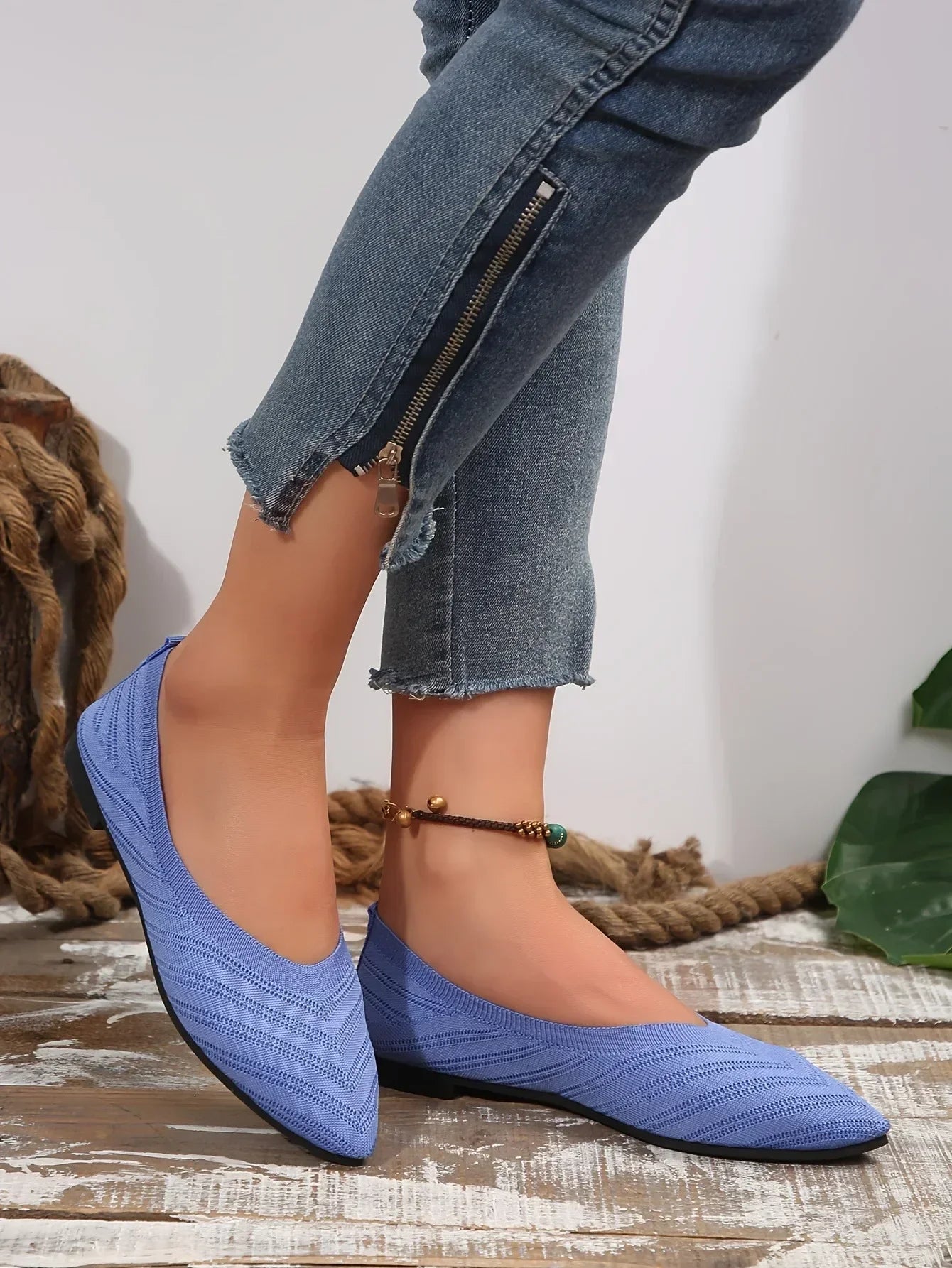Mocassin vernis femme chic tissé et  bout pointu - Barrie Shop