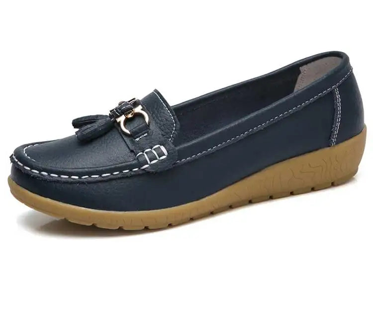 Mocassin femme élégante bout rond doublure en daim - Barrie Shop
