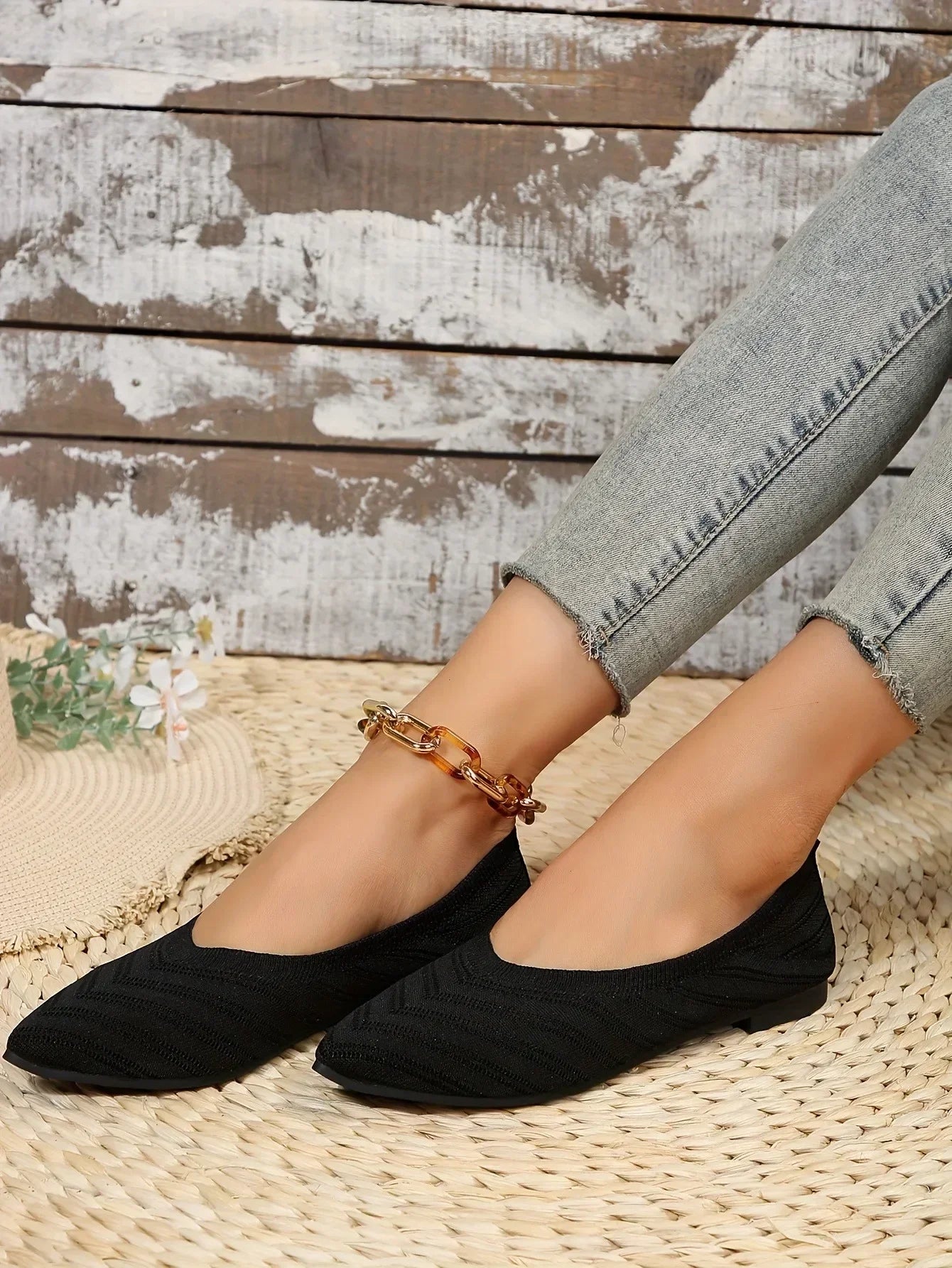 Mocassin vernis femme chic tissé et  bout pointu - Barrie Shop