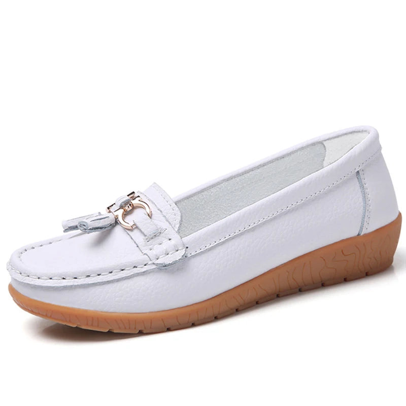 Mocassin femme élégante bout rond doublure en daim - Barrie Shop