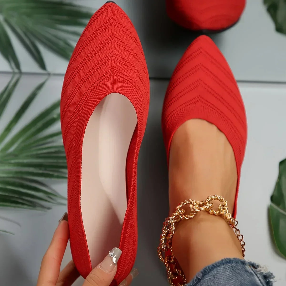 Mocassin vernis femme chic tissé et  bout pointu - Barrie Shop