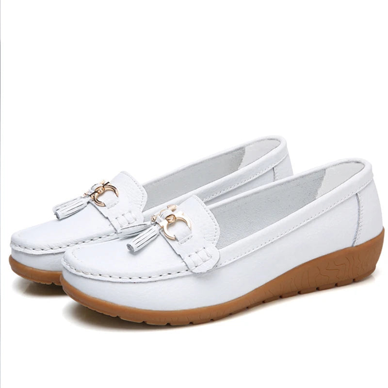 Mocassin femme élégante bout rond doublure en daim - Barrie Shop