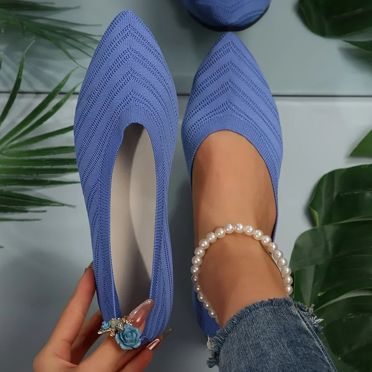 Mocassin vernis femme chic tissé et  bout pointu - Barrie Shop