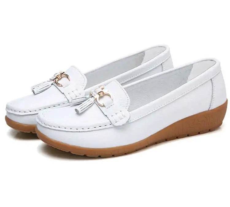 Mocassin femme élégante bout rond doublure en daim - Barrie Shop