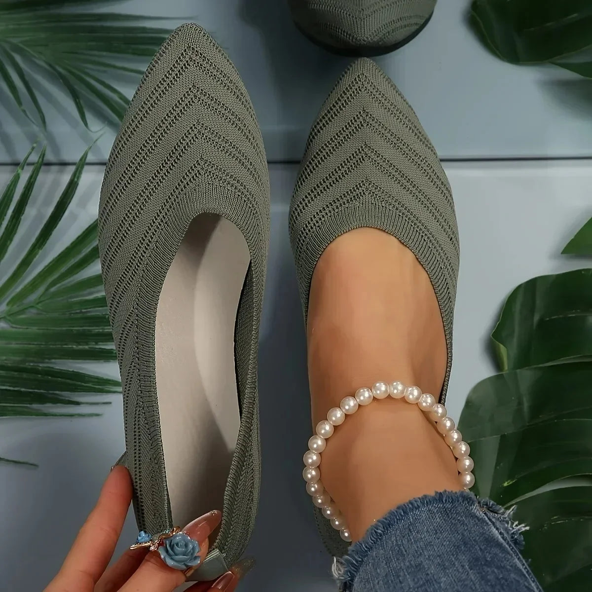 Mocassin vernis femme chic tissé et  bout pointu - Barrie Shop