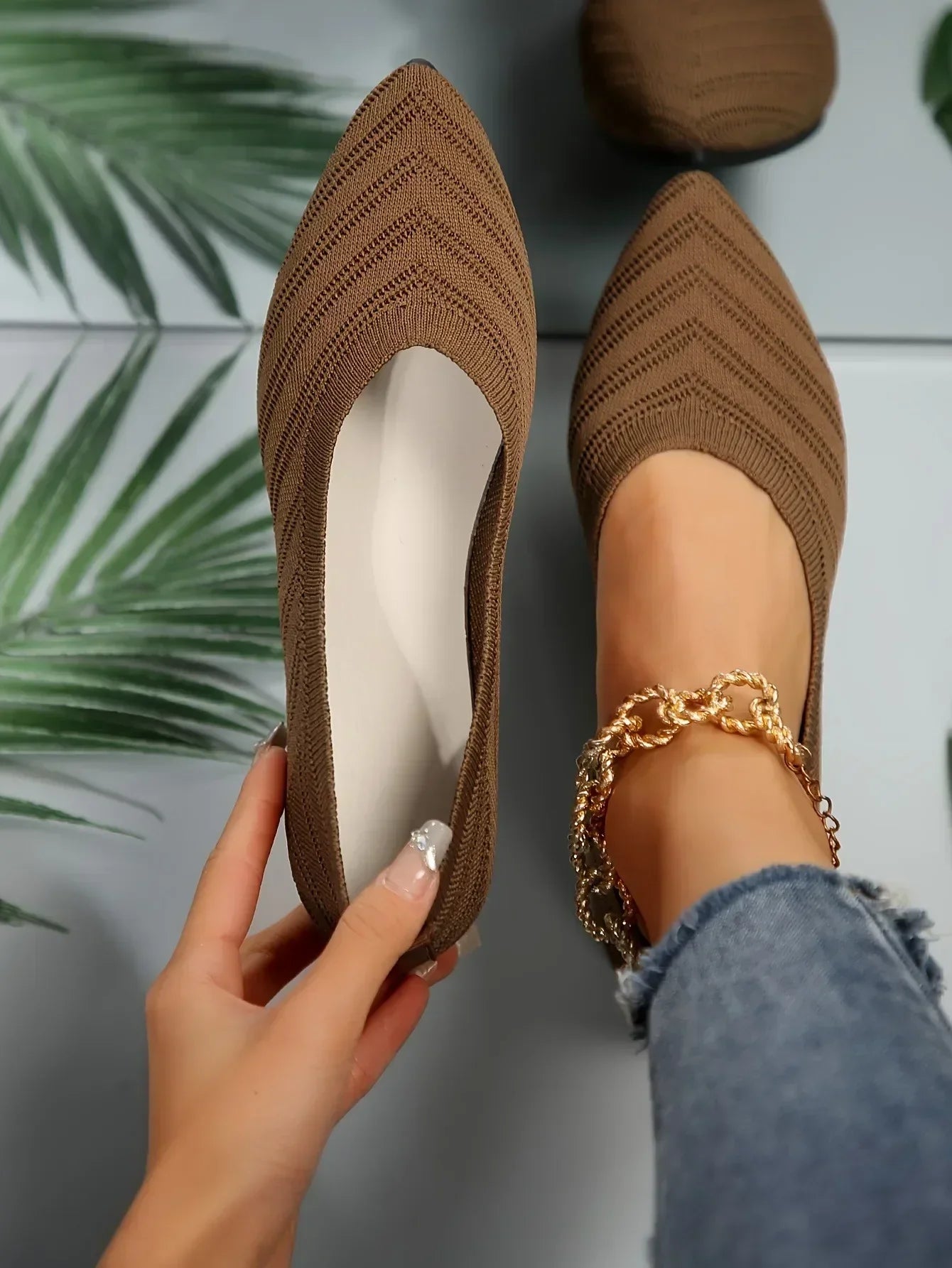 Mocassin vernis femme chic tissé et  bout pointu - Barrie Shop