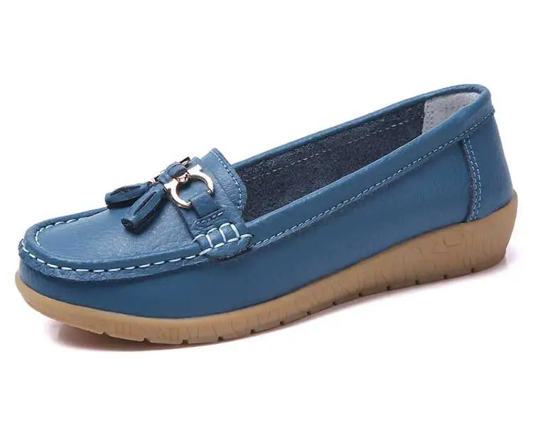 Mocassin femme élégante bout rond doublure en daim - Barrie Shop