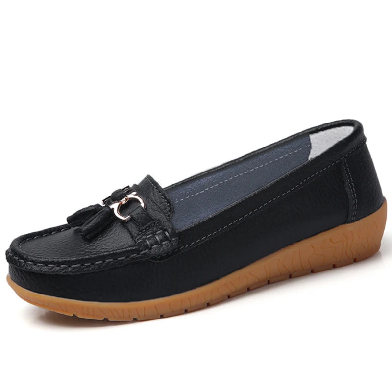 Mocassin femme élégante bout rond doublure en daim - Barrie Shop
