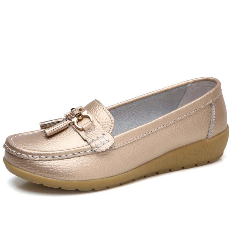 Mocassin femme élégante bout rond doublure en daim - Barrie Shop
