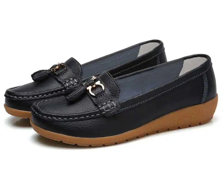 Mocassin femme élégante bout rond doublure en daim - Barrie Shop
