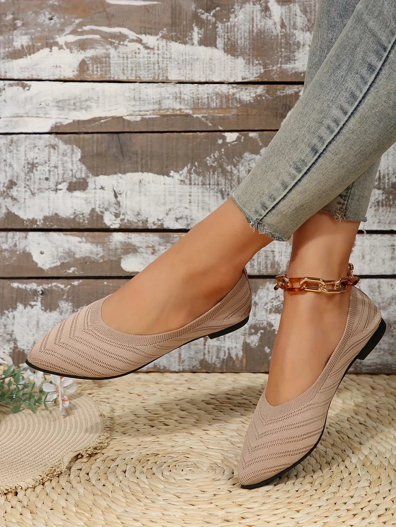 Mocassin vernis femme chic tissé et  bout pointu - Barrie Shop