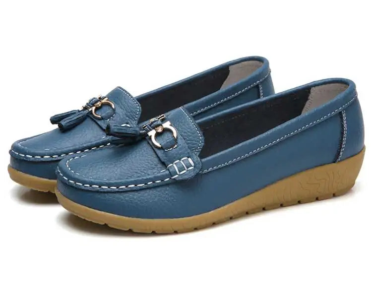 Mocassin femme élégante bout rond doublure en daim - Barrie Shop