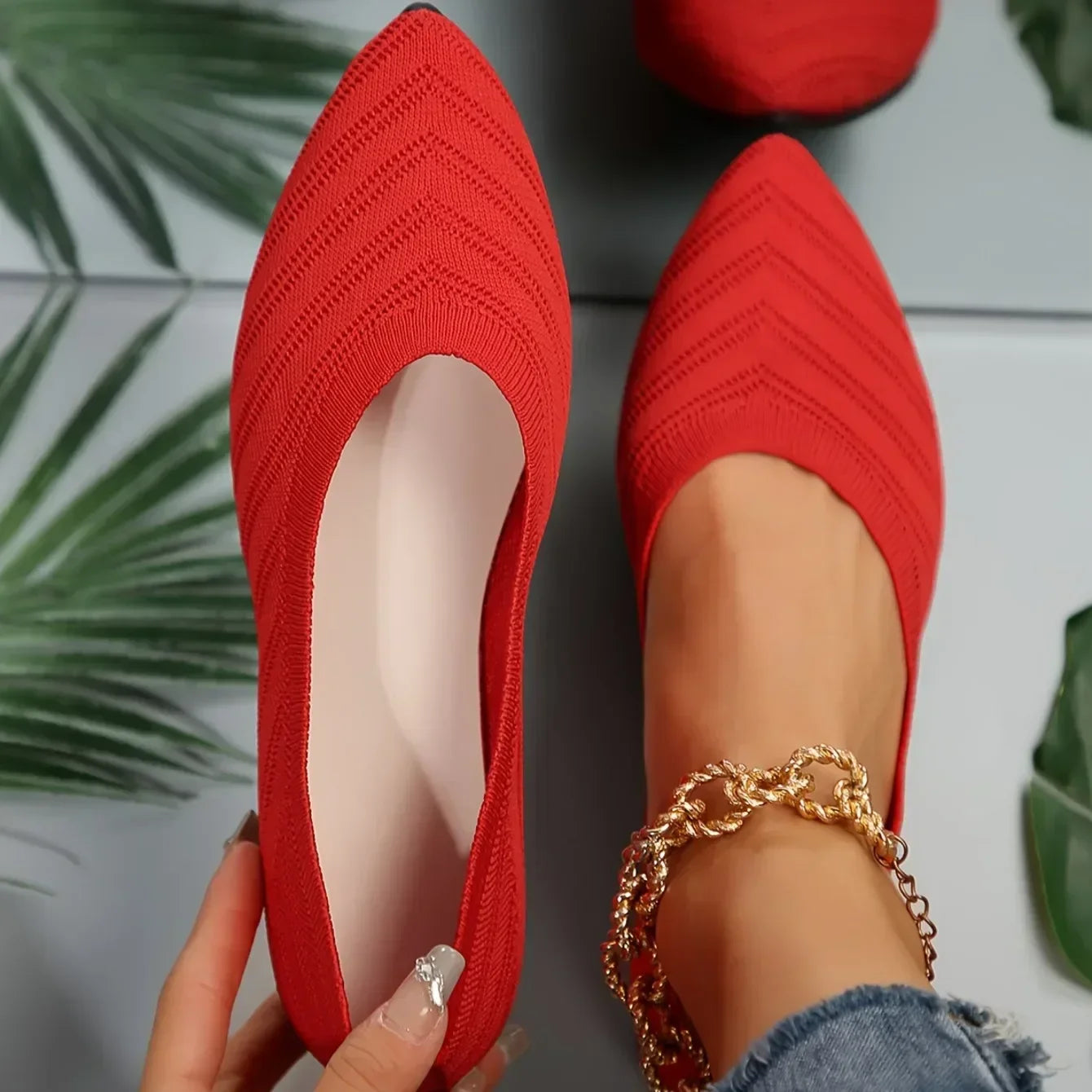 Mocassin vernis femme chic tissé et  bout pointu - Barrie Shop