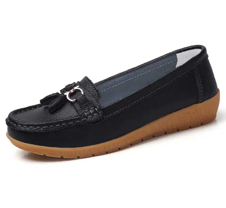 Mocassin femme élégante bout rond doublure en daim - Barrie Shop